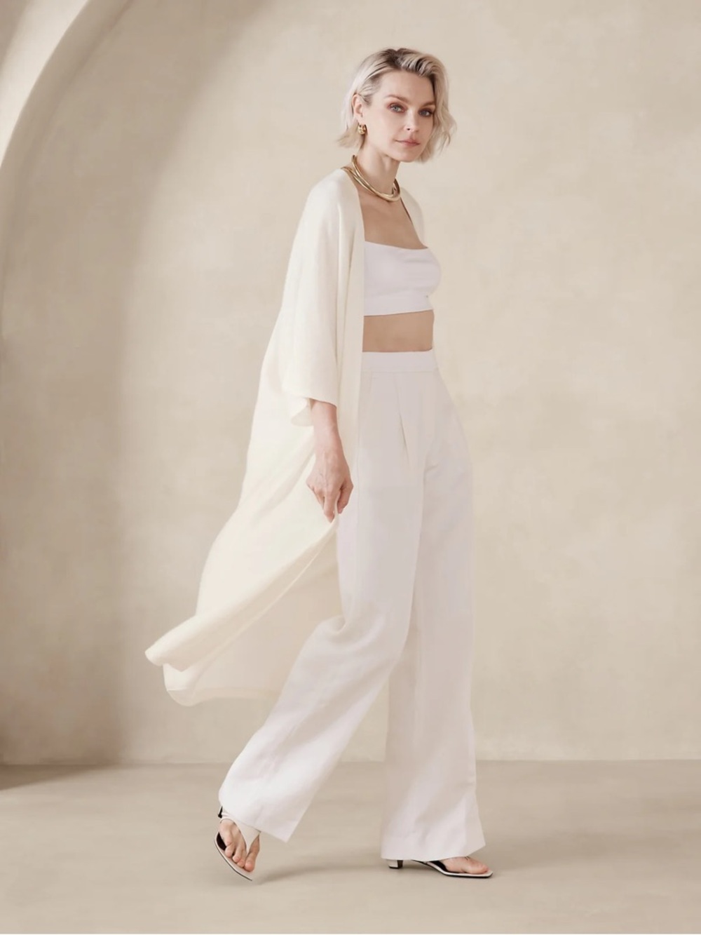 Banana Republic Cashmere Linen Lightweight Longline Duster Cardigan XS Small